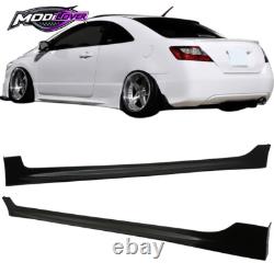 For 06-11 Honda Civic 2Dr Mugen Style Side Skirts Pair Left Right Side PU