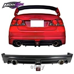For 06-11 Honda Civic 4Dr Mugen RR Style Rear Bumper Diffuser With3rd Brake Light