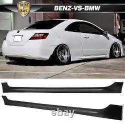 For 06-11 Honda Civic Coupe Mugen Style Left Right Side Skirts Extension PU