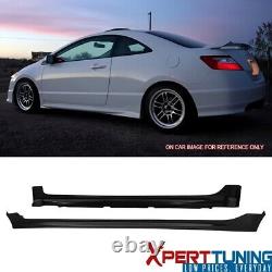 For 06-11 Honda Civic Coupe Mugen Style Side Skirts Rocker Panel LH RH PU