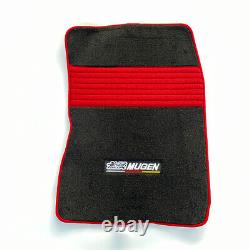For 06-11 Honda Civic MUGEN Black Nylon Floor Mat Carpet Front Rear Anti-slip