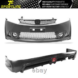 For 06-11 Honda Civic Mugen RR Style Bodykit Front Bumper & Rear Lip PP