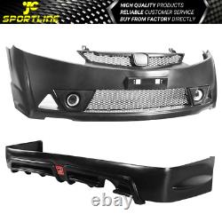 For 06-11 Honda Civic Mugen RR Style Bodykit Front Bumper & Rear Lip PP