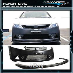 For 06-11 Honda Civic Mugen RR Style Front Bumper + Lip Body Kit
