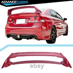 For 06-11 Honda Civic Sedan 4DR Mugen Rear Trunk Spoiler #R525P Tango Red Pearl