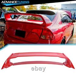 For 06-11 Honda Civic Sedan 4DR Mugen Style Rear Trunk Spoiler #R513 Rallye Red