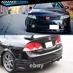 For 06-11 Honda Civic Sedan Mugen RR Style Front Bumper Cover + Rear Lip PP
