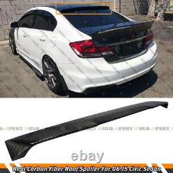 For 06-15 Honda CIVIC 4dr Sedan V2 M Style Carbon Fiber Rear Window Roof Spoiler