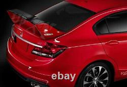 For 12-15 Honda Civic Sedan MUGEN Carbon Fiber Factory Red Rear Spoiler Wing