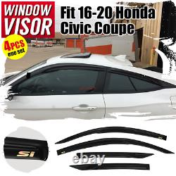 For 16-20 Honda Civic 2Dr Coupe Window Visor Mugen Style Shade Deflector with SI