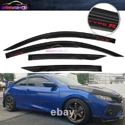 For 16-20 Honda Civic Coupe Window Visor Shade Guard Mugen Style with Type R