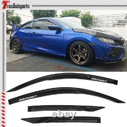 For 16-20 Honda Civic Coupe Window Visors Mugen Style Guard Shade Vent Deflector