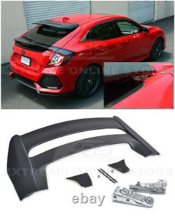 For 16-21 Honda Civic Hatchback MUGEN Style Rear Spoiler & Wing Riser Bracket