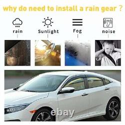For 16-21 Honda Civic Sedan Wavy Mugen Black Tinted Window Visor Rain Guard Vent