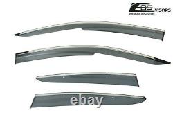 For 16-Up Honda Civic 4Dr MUGEN Clip-On CHROME TRIM Side Window Vents Sun Shade