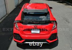 For 16-Up Honda Civic Hatchback MUGEN Style Rear Roof Wing Spoiler BLACK Emblem
