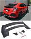 For 16-up Honda Civic Hatchback Mugen Style Rear Roof Wing Spoiler & Red Emblem