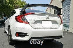 For 16-Up Honda Civic Sedan Type-R Style CARBON FIBER Rear Trunk Lip Spoiler