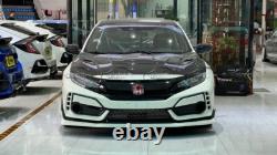 For 17+ Honda Civic Type R FK8 Hatchback Mugen Style Front Splitter Carbon Fiber