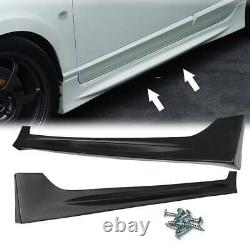 For 2006-11 Honda Civic Sedan Mugen Style Side Skirt Body Kit Spoiler Unpainted