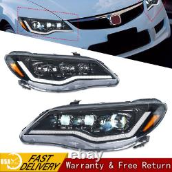For 2006-2008 2010 2011 Honda Civic FD2 Mugen RR 8th Gen Projector Headlights