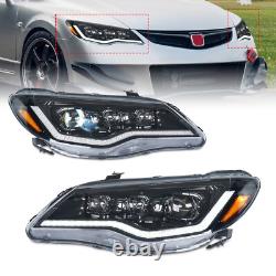 For 2006-2008 2010 2011 Honda Civic FD2 Mugen RR 8th Gen Projector Headlights