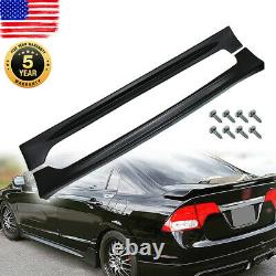 For 2006-2011 07 08 09 Honda Civic Mugen RR PP Style Side Skirts Unpainted Black