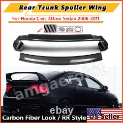 For 2006-2011 Honda Civic 4DR FD2 MUGEN Carbon Fiber Style Rear Trunk Spoiler