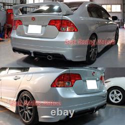 For 2006-2011 Honda Civic 4dr Mu-gen RR Style Rear Bumper Lip (ABS)