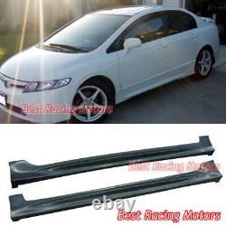 For 2006-2011 Honda Civic 4dr Mu-gen Style Side Skirts (PP)