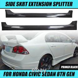 For 2006-2011 Honda Civic Mugen PU MU Style Side Skirts Body Kit Paintable ABS