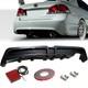 For 2006-2011 Honda Civic Mugen Rr Carbon Fiber Style Rear Bumper Diffuser Withled