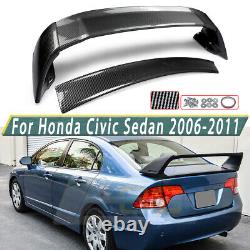 For 2006-2011 Honda Civic Mugen Style Carbon Fiber Rear Trunk Spoiler Wing Lip