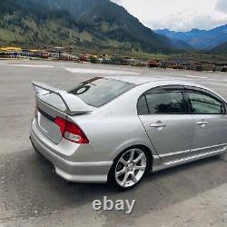 For 2006-2011 Honda Civic Sedan 3D Mugen Style Silver Rear Spoiler Wing withPannel