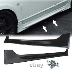 For 2006-2011 Honda Civic Sedan Mugen Style Side Skirts Body Kit Spoiler Black