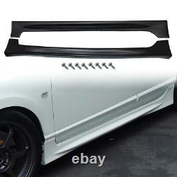 For 2006-2011 Honda Civic Sedan Mugen Style Side Skirts Body Kit Spoiler Black