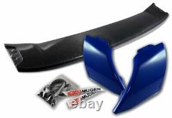 For 2012-2015 Honda Civic 4DR MUGEN Carbon Fiber Factory Blue Rear Spoiler Wing