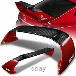 For 2012-2015 Honda Civic 4DR MUGEN Carbon Fiber Factory Rear Spoiler Wing RED