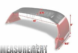 For 2012-2015 Honda Civic 4DR MUGEN Carbon Fiber Factory Rear Spoiler Wing RED