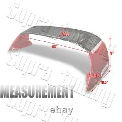 For 2012-2015 Honda Civic 4DR MUGEN White Rear Spoiler Wing Carbon Fiber +(GIFT)