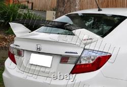 For 2012-2015 Honda Civic 4DR MUGEN White Rear Spoiler Wing Carbon Fiber +(GIFT)