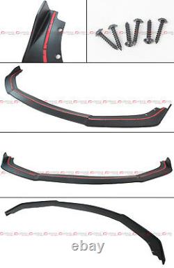 For 2016-18 Honda CIVIC 4dr Front Bumper Lip Splitter + Window Visor Rain Guard