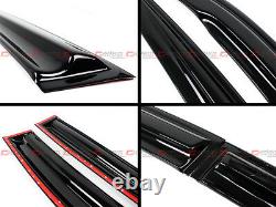 For 2016-18 Honda CIVIC 4dr Front Bumper Lip Splitter + Window Visor Rain Guard