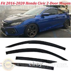 For 2016 2017 2018 2019 2020 Honda Civic 2-Door Window Visors Mugen Deflector 4X