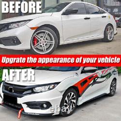 For 2016-2021 Honda Civic Mugen PU MU Style Side Skirts Body Kit Paintable ABS