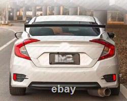 For 2016-2021 Honda Civic Sedan FC1 FC2 Metal MUG Black Rear Trunk Spoiler Wing