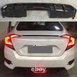 For 2016-2021 Honda Civic Sport Sedan Rear Bumper Lip Spoiler LED Light Diffuser