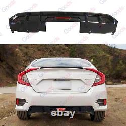 For 2016-2021 Honda Civic Sport Sedan Rear Bumper Lip Spoiler LED Light Diffuser