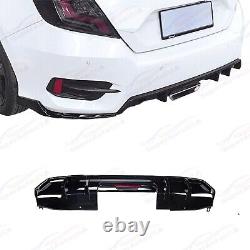 For 2016-2021 Honda Civic Sport Sedan Rear Bumper Splitter Lower Diffuser with LED