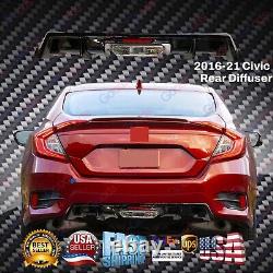 For 2016-21 Honda Civic 4-Door Sedan Rear Bumper Diffuser with LED & Exhaust Tip